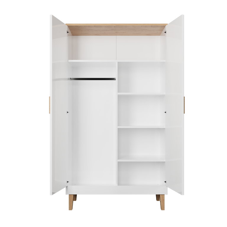 Armoire avec portes bicolore, largeur 100 cm - vue 3