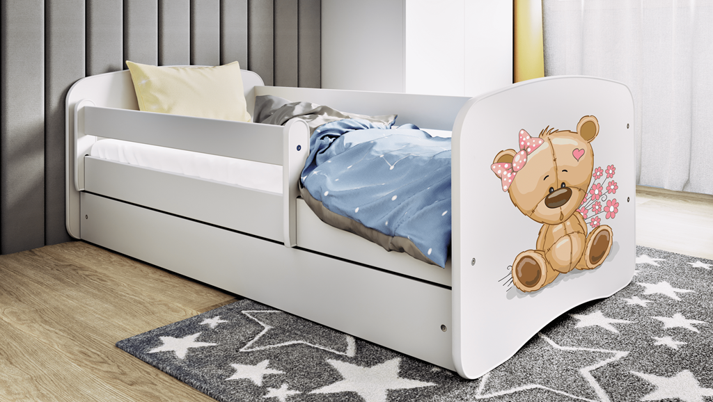 Lit enfant avec dessin et coloris au choix - Ourson et fleurs - vue 8