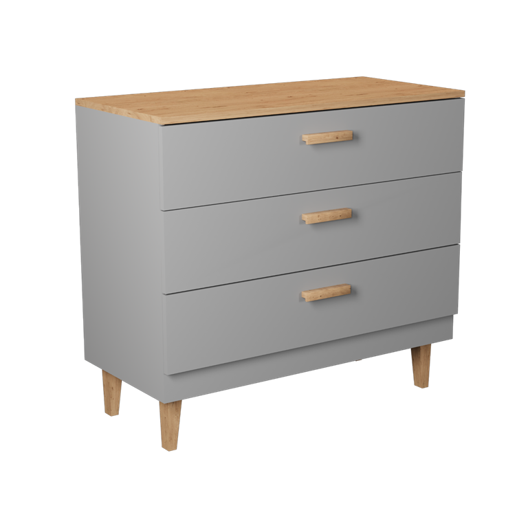 Commode à tiroirs bicolore, largeur 100 cm - vue 4