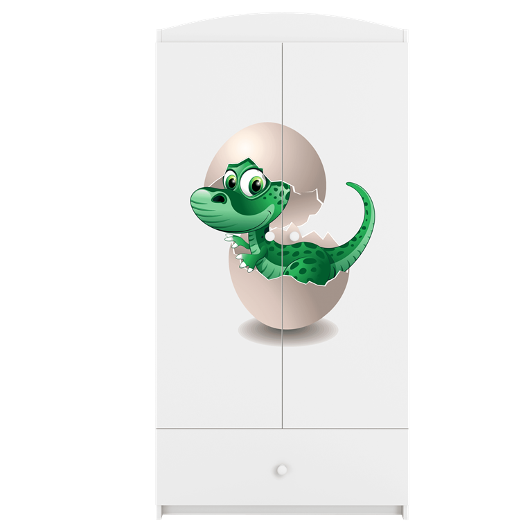 Armoire enfant avec dessin, 2 portes et tiroir - Petit dinosaure - vue 3