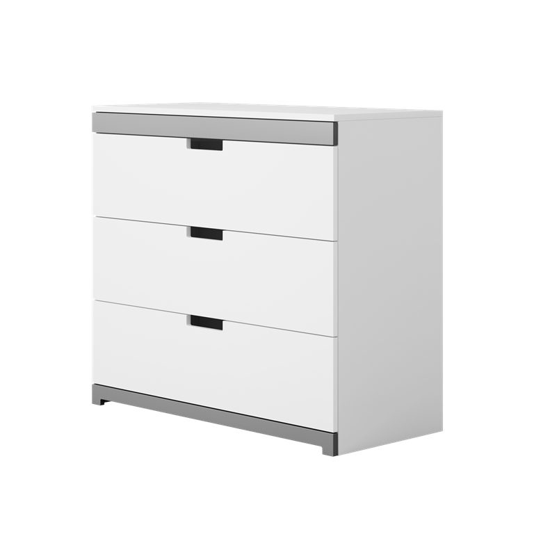 Commode enfant 3 tiroirs, détails bois - vue 1