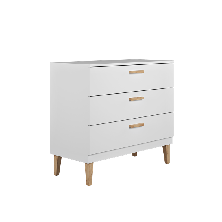 Commode enfant 3 tiroirs sur pieds en bois - vue 3