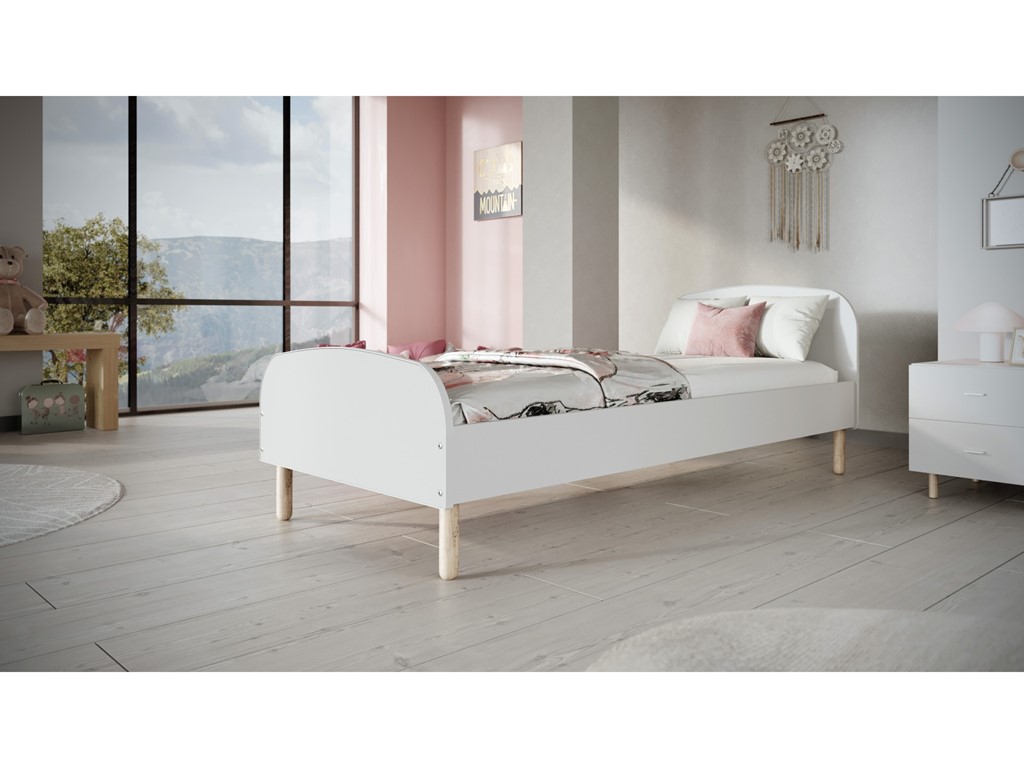 Lit enfant aux lignes arrondies sur pieds en bois - vue 5