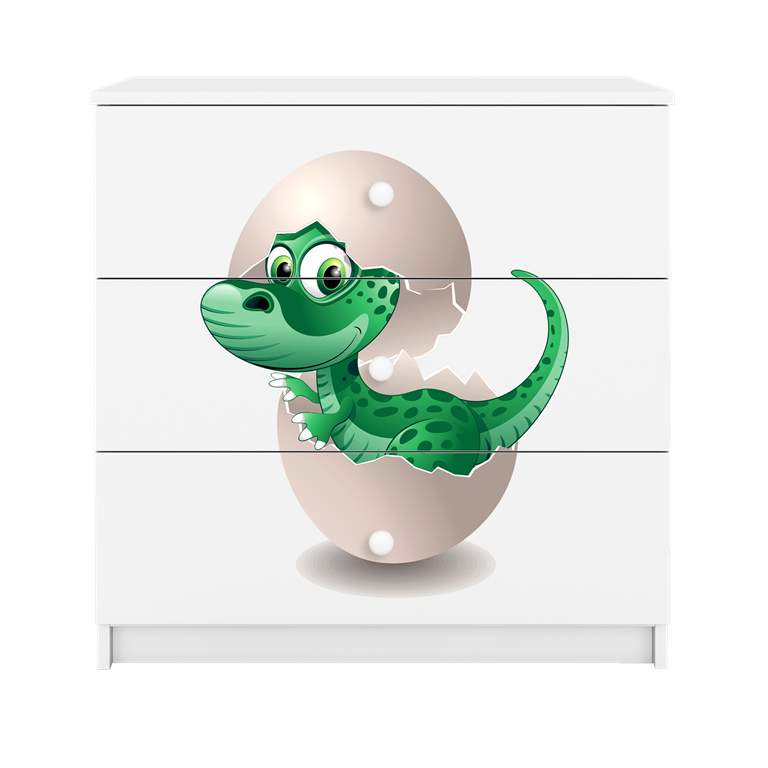 Commode enfant 3 tiroirs avec dessin au choix - Petit dinosaure - vue 2