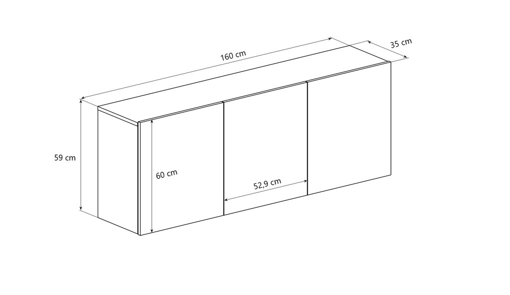 Commode à tiroirs, largeur 160 cm - vue 7