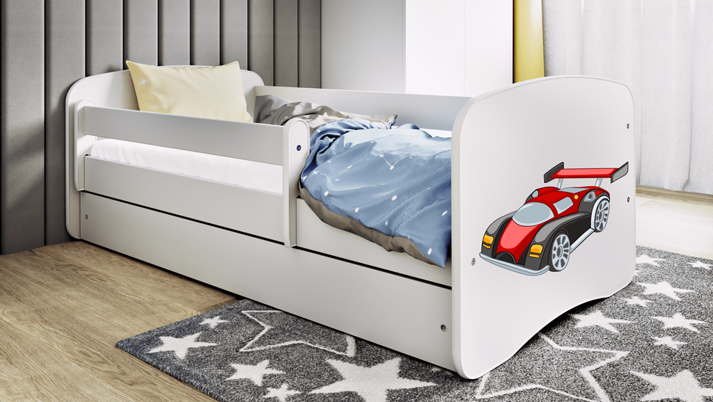 Lit enfant avec dessin et coloris au choix - Voiture de course - vue 7