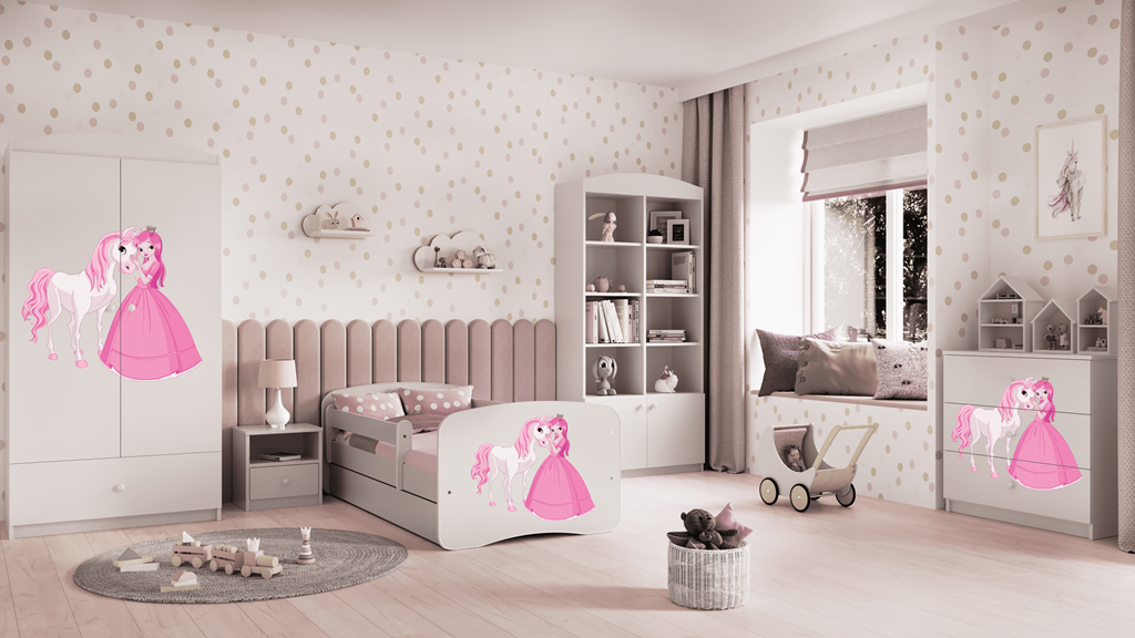 Lit enfant avec dessin et coloris au choix - Princesse et poney - vue 7