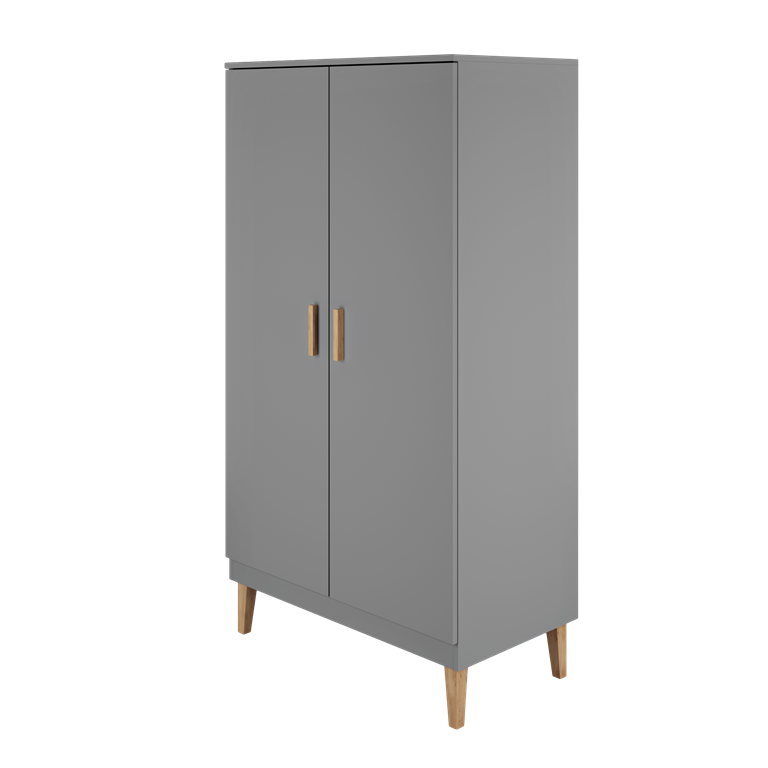 Armoire enfant 2 portes sur pieds en bois - vue 1