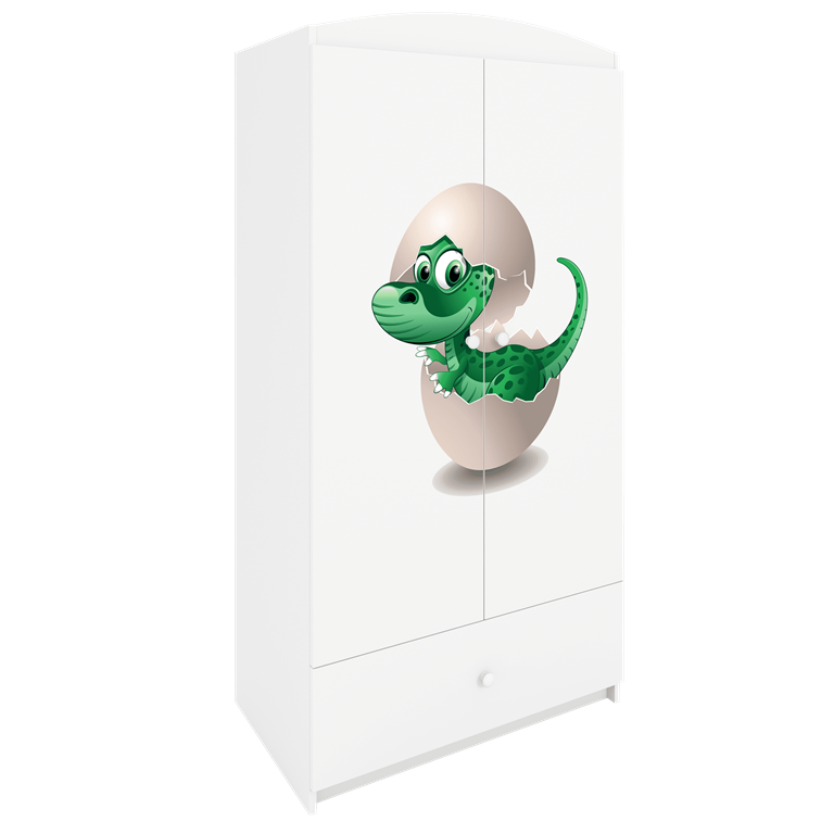 Armoire enfant avec dessin, 2 portes et tiroir - Petit dinosaure - vue 2