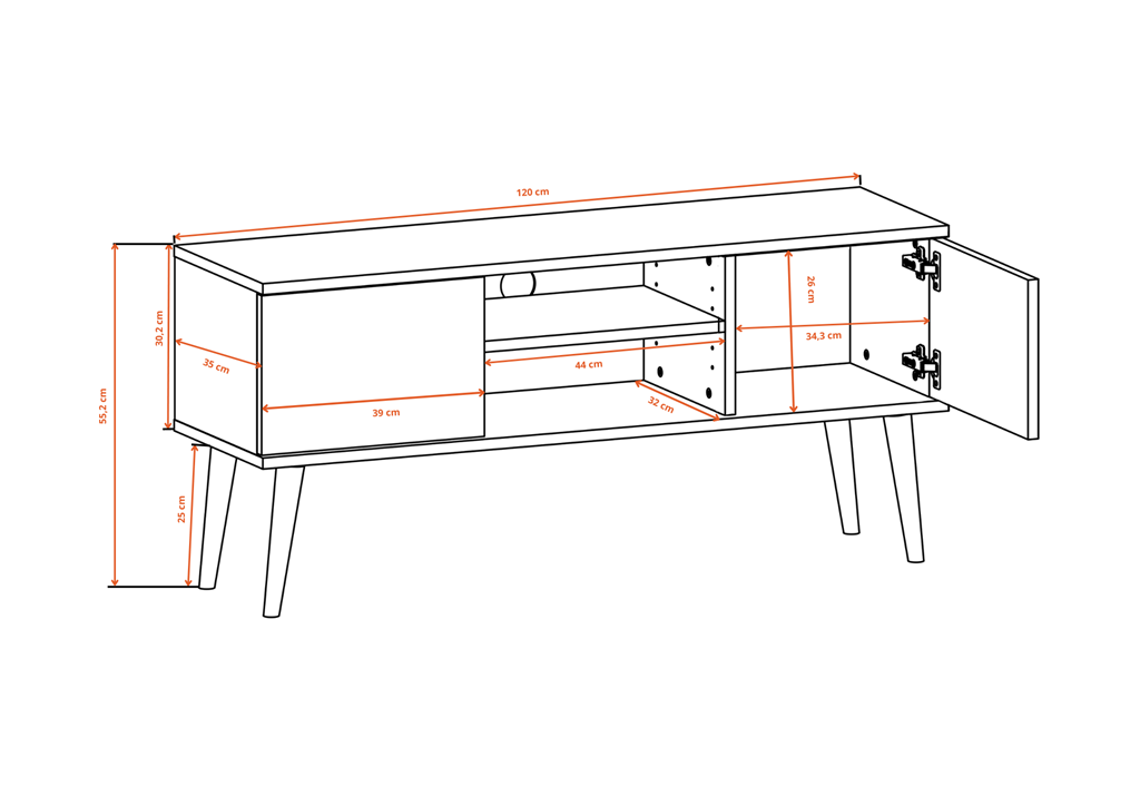 Meuble TV 120 ou 160 cm, finitions au choix - vue 8