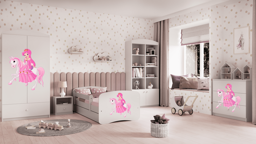 Lit enfant avec dessin et coloris au choix - Princesse à cheval - vue 6